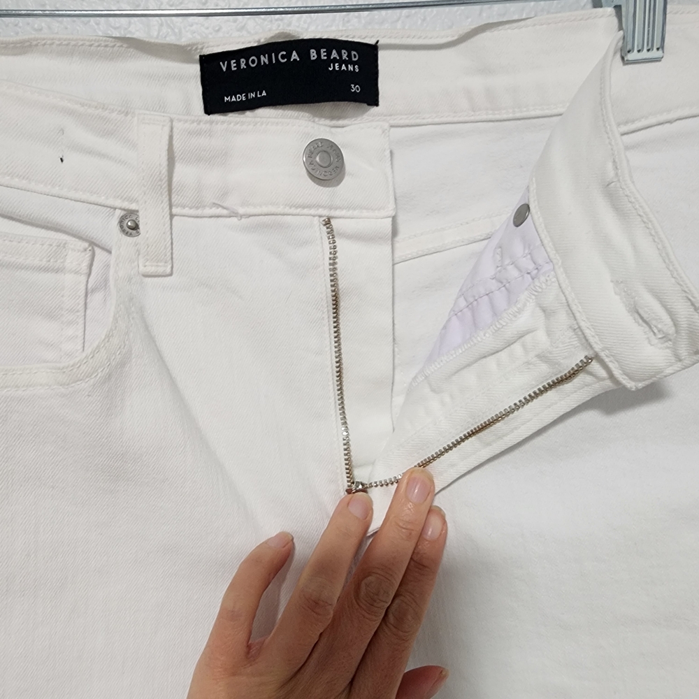 Veronica Beard White Flare Jeans Size 30 - Picture 7 of 10